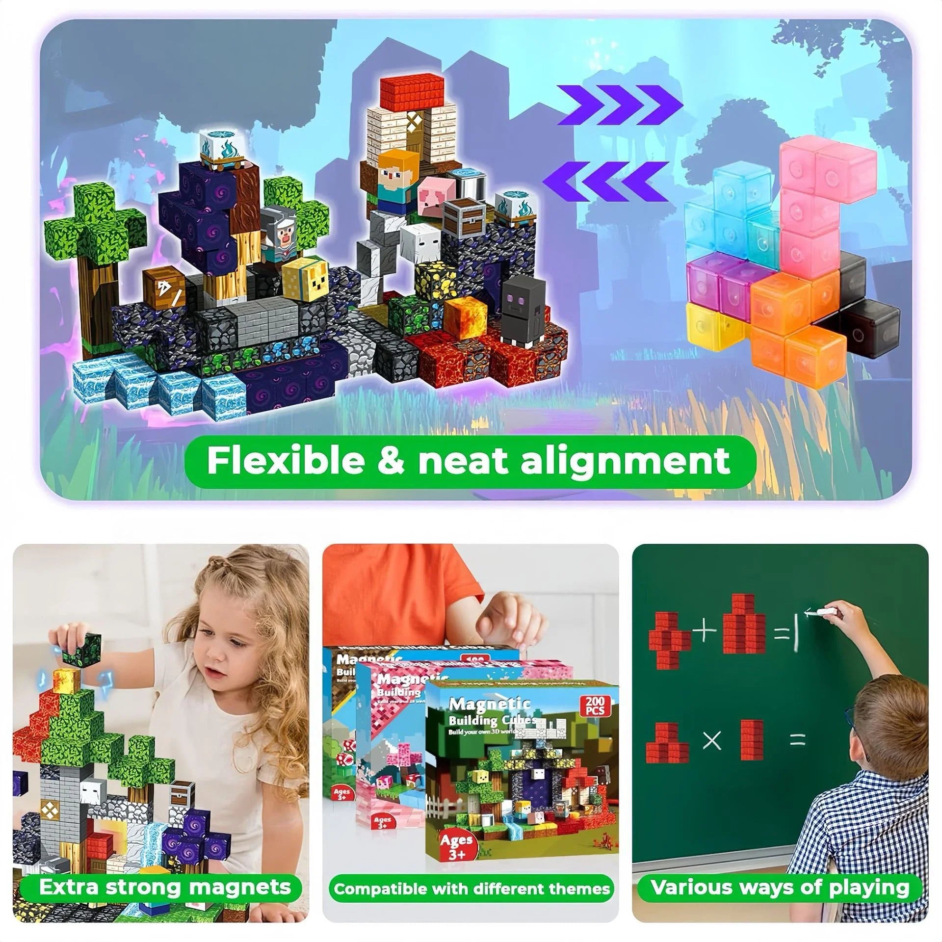Magnetic Tiles Building Blocks – STEM Educational Toy Set