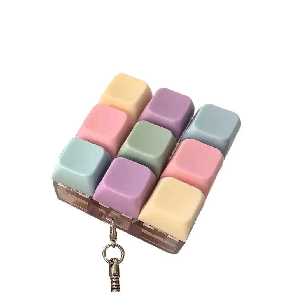 Fidget Decompression 1/4/5/9 Keyboard Key Toy Anti Stress Finger Keyboard Games For Adults Antistress Toys Boys Girls Keychain