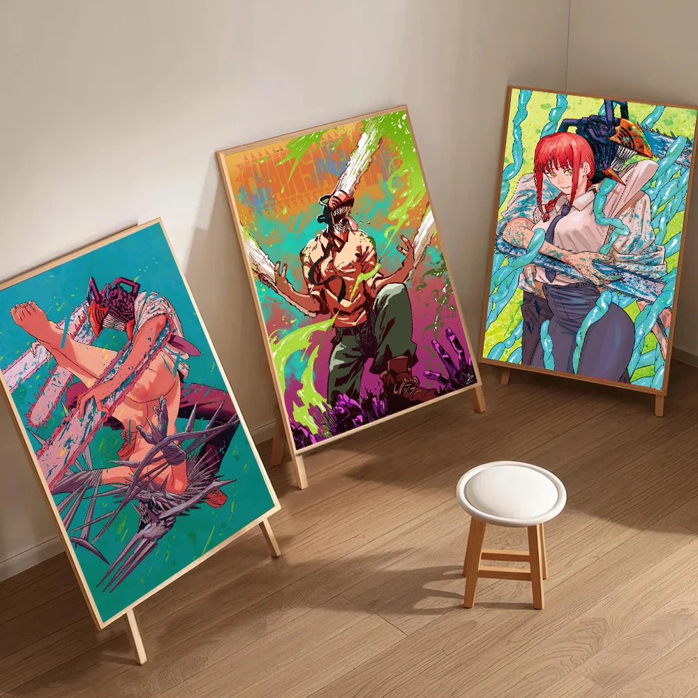 Chainsaw Man Poster Print For Bedroom Living Room Home Decor Japanese Anime Manga Denji Wall Art Cartoon Canvas Painting