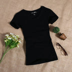 MRMT 2026 Women's T Shirt Casual Women Short Sleeved Slim Solid Color Simple Pure Tees Womens T-Shirt For Female Women T Shirts