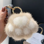 Cat Paw Pendant Keychain Couple Keychain Fluffy Faux Fur Keychain Charm Cute Soft Plush Toy Key Ring Backpack Car Key Pendant