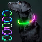 USB Rechargeable Luminous Collar Adjustable Led Glowing Dog Collar for Large Small Dogs Cat Night Light Collar Pet Safety Harnes - WTN Essentials 