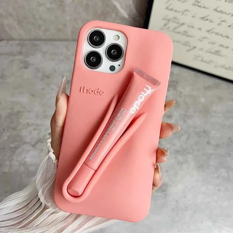 Hot Brand Lemontini Phone  Case for IPhone 11 12 13 14 15 16 Pro Max Plus 17 Air Makeup Lip Gloss Silicone Cover with Lip Glaze