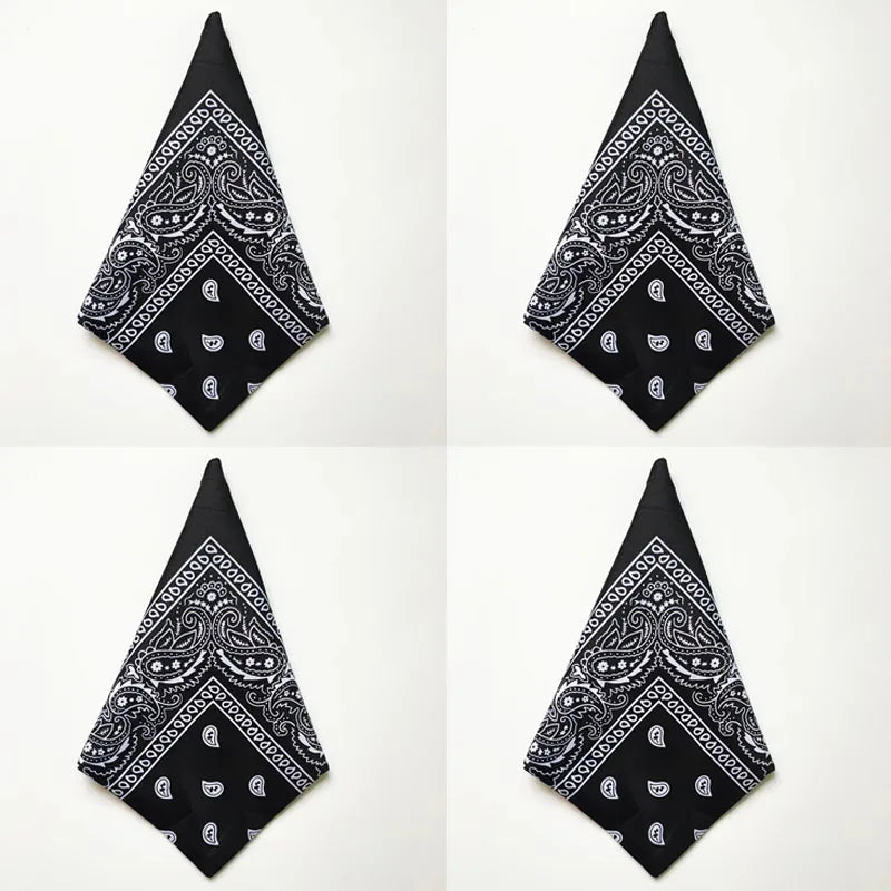 1/4/9pcs Men Women Bandana Hairband Cowboy Mens Biker Sports Headwear Wrist Hairwrap Single Sided Head Wrap Scarf Paisley