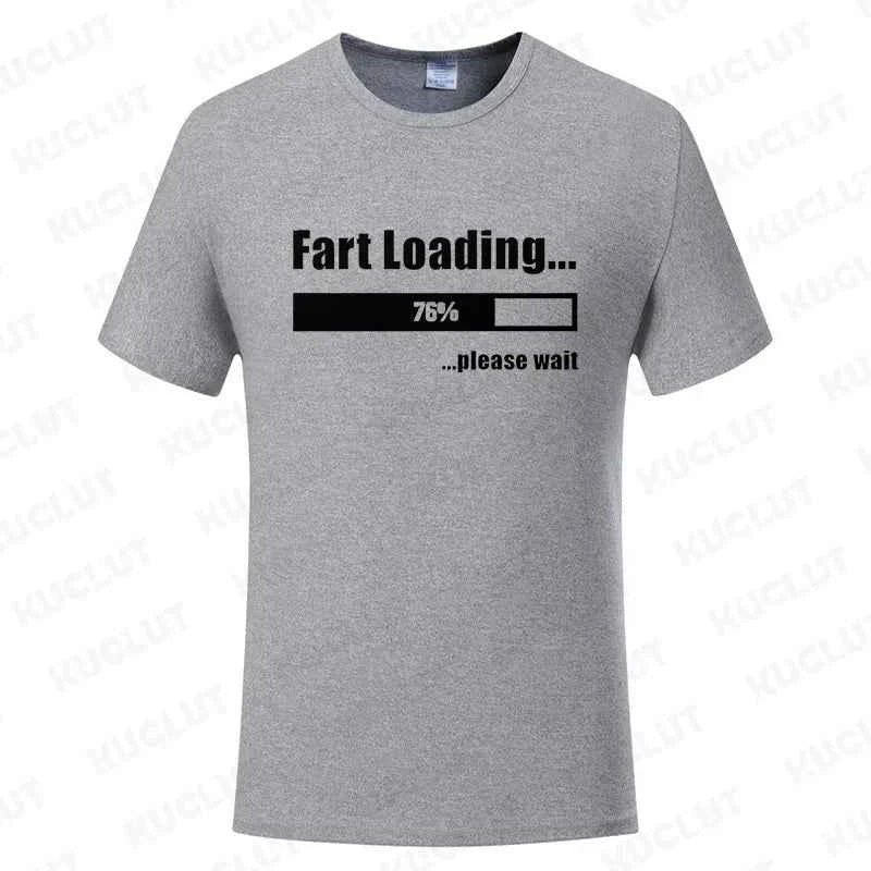 Huge Fart Loading Men's T-shirt Humor Tee Joke Gag Tshirt for Dad Gifts Guys Male Clothes Short Sleeve Tees Funny Graphic Tops