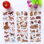 10 Sheets 3D Puffy Stickers Animals Bulk Stickers Scrapbook Decoration Birthday New Year Christmas Gifts for Kids Boys Girls