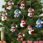 15 Pieces in a Random Assortment of Styles, Christmas Snowmen in Various Poses Holding Christmas Gifts, Handmade Christmas Hanging Ornaments, Essential Christmas Decorations, Great Gift Items