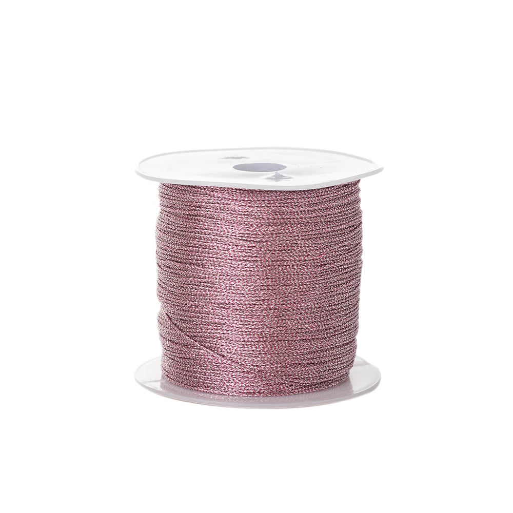 Metallic Beading Thread Cord – Rose Gold & Silver for DIY Jewelry