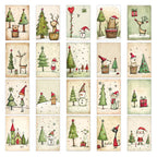 20pcs Christmas Decor Postcards With Stickers,For Christmas Home Office Wall Art Decor,Diy Christmas Crafts,Gift Wrapping Cards