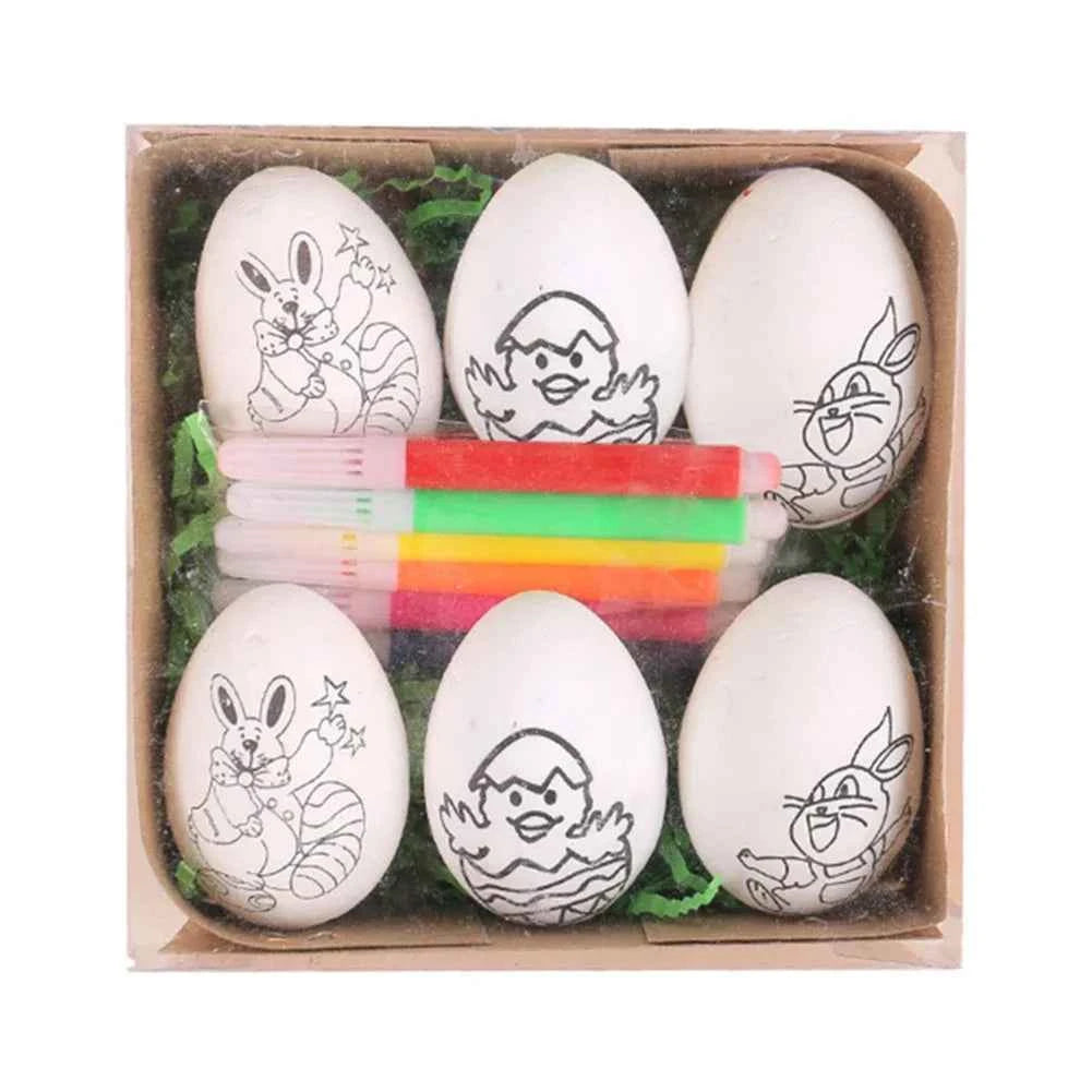 DIY Painting Easter Eggs with Paint Pen DIY Doodle Kit Easter Egg Coloring Craft Kit for Easter Theme Party