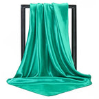 Luxury Brand Silk Scarf Women Satin Solid color Hijab Scarves Muslim Pareo Bandana Female Shawl Wrap Headband Foulard 90*90cm
