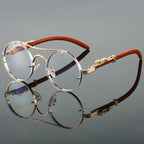 Vintage Round Double Bridge Sunglasses Retro Fashion Eyewear