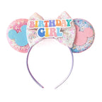 Mouse Ears Headband Cartoon Sequin Bows Headband Birthday Party Christmas Halloween Princess Cosplay Costume For Women Adult