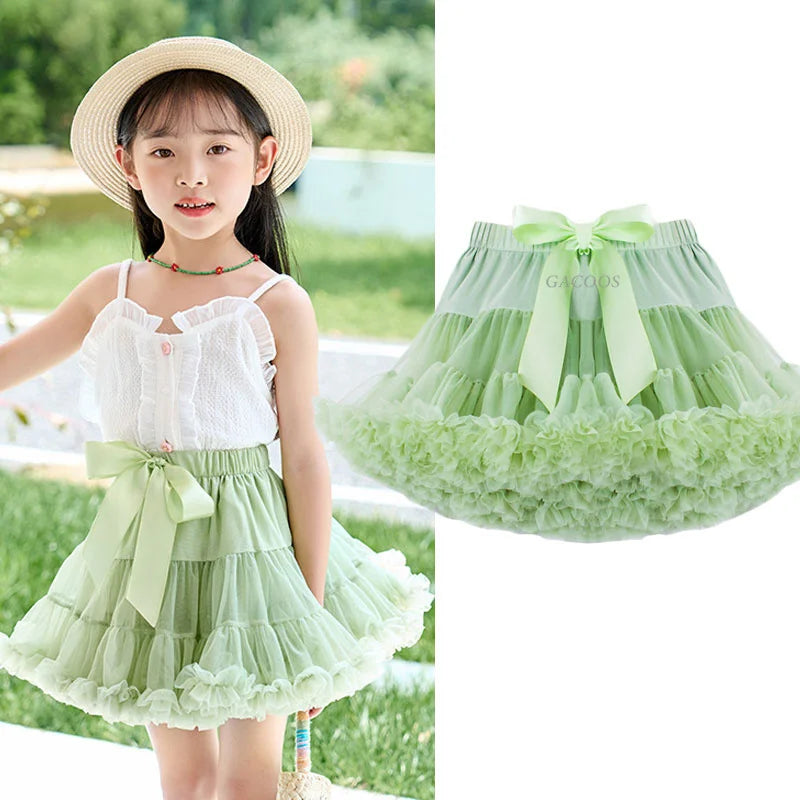 Baby Girls Tutu Fluffy Skirt Toddler Princess Ballet Dance Tulle Mesh Skirt Kids Cake Skirt Cute Girls Clothes Pettiskirt Skirt