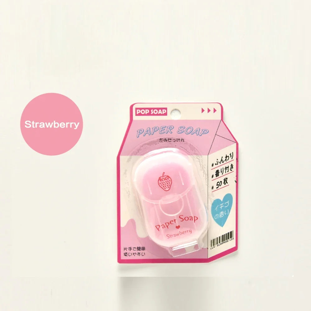 Portable Hand Soap Sheets for Travel | Dissolving Cleanser Wipes | Alcohol-Free | On-the-Go 50 sheets/box