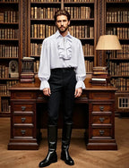 LisdinoJEMITOP Mens Pirate Vampire Ruffle Shirt Elastic Cuff Poet Victorian Steampunk Renaissance Medieval Cosplay Costume