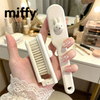 Miffy Foldable Hair Brush Cute Rabbit Portable Anti-static Comb Scalp Massage Detangling Travel Hair Styling Tool for Girls