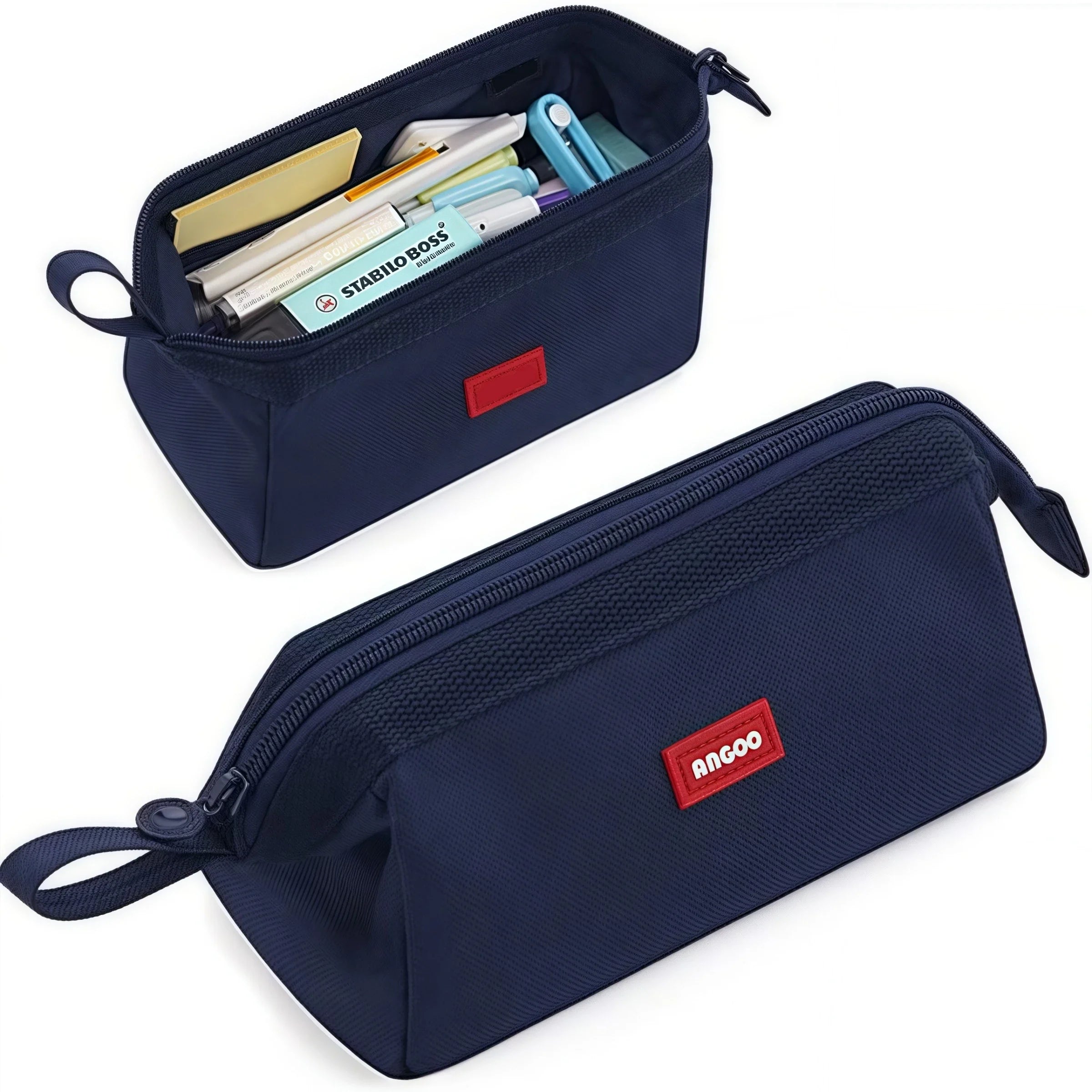 Large Capacity Pencil Case With Pen Holder Label Minimalist Student Stationery Storage Creative Stationery Storage Bag