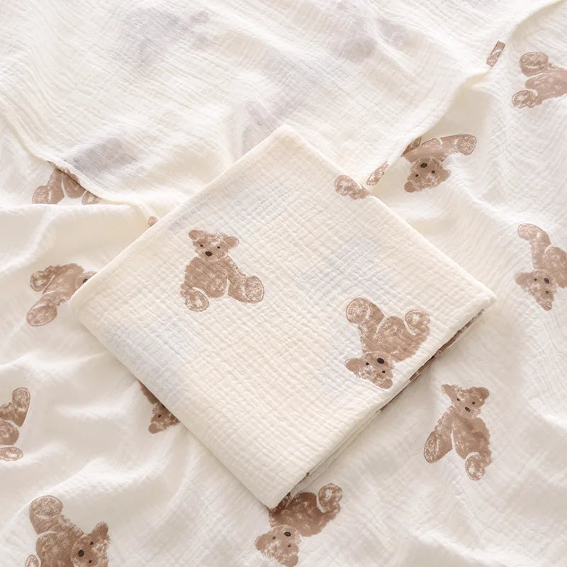 100X100cm Baby Receive Blanket for Newborn Cotton Muslin Swaddle Blanket Bedding Infant Bath Towel Baby Items Mother Kids