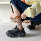 Fashion Harajuku Retro Crew Socks Women Korean Style Vintage Streetwear Women Socks College Style School Girls Cotton Long Socks
