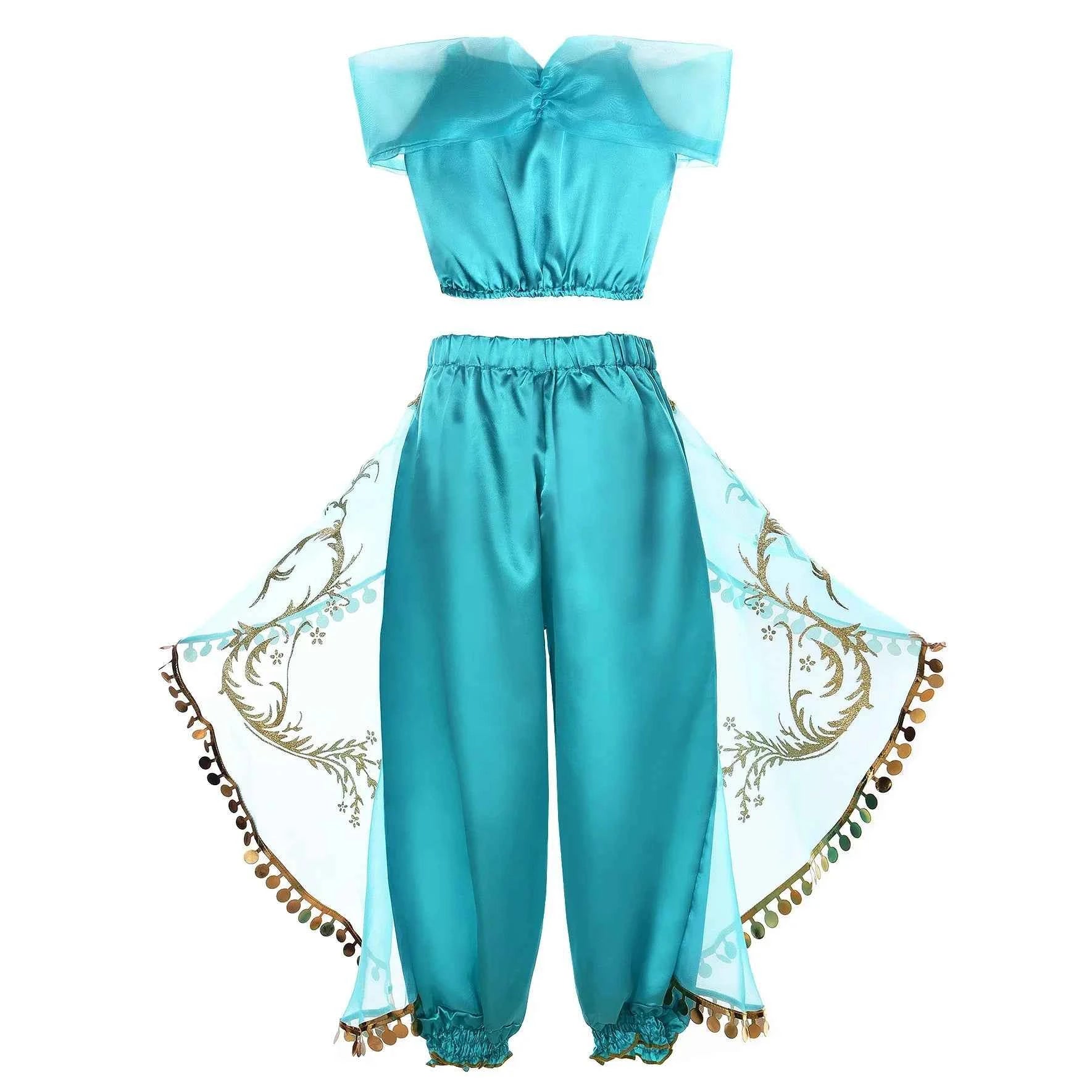 Kids Jasmine Princess Costume Dress – Aladdin Magic Lamp Outfit