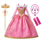 Girls Sleeping Beauty Aurora Cosplay Princess Dress Kids Rapunzel Frozen Elsa Cinderella Costume Party Clothing 2-10Years