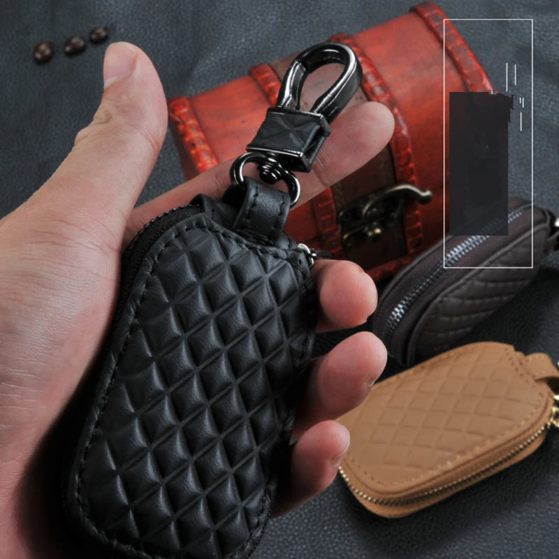 1Pcs Leather Key Holder Minimalist Keychain Case Wallet Key Storage Case Key Protector Large-capacity Multifunctional Key Pouch