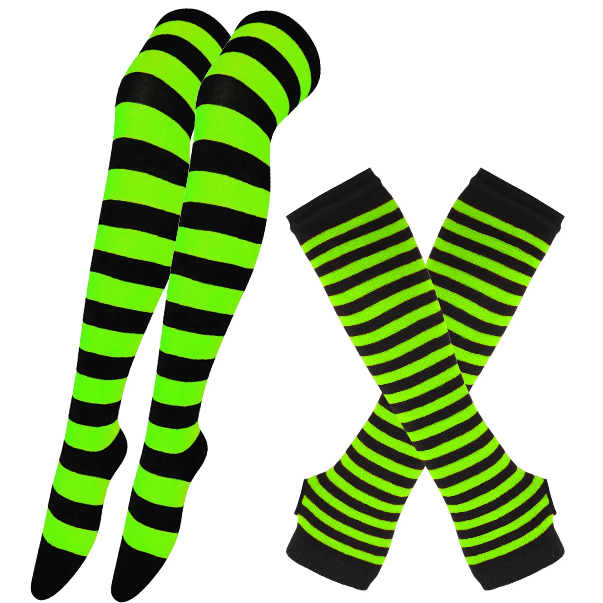 Thigh High Stockings Multi-color Casual Gloves Women Girls Striped Long Socks Over The Knee Socks