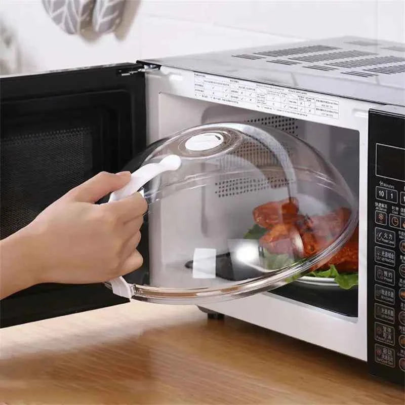Microwave food splash proof cover, household oven heating cover, plate transparent cover, handle, cooking utensils accessories