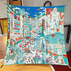New 90cm Medium Square Scarf Desktop Printing Exquisite Right-angle Crimped High-quality Twill Women's Headscarf Shawl