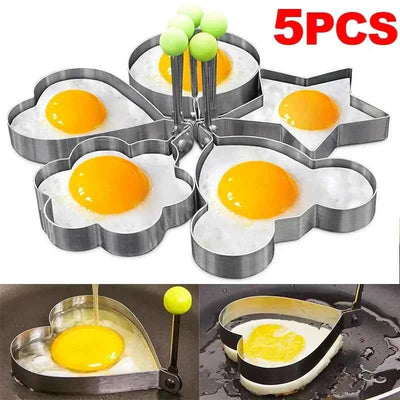 Stainless Steel Heart Fried Egg Mold for Pancakes and Omelettes
