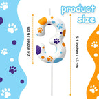 Blue Dog Paw Themed Birthday Candle Number 0-9 Party Decoration Cartoon Dog Paw Candle for Cake Toppers Party Supplies