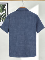 Men's Casual Linen Short Sleeve Shirts Drip Outfits Man Outfit Set Designer Cheap Clothing Summer Tops For Man