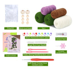KRABALL Crochet Hanging Plant Kit With Instruction Easy Hand Knitting Yarn Ball Thread Needles Hooks Knit Tools Accessories Set