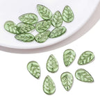 50/100Pcs Acrylic Green Leaf Spacer Charms Beads For DIY Pendant Keychain Necklace Bracelet Jewelry Making Crafts Accessories