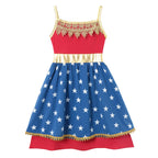 Children's Casual Dress for Girls Mermaid Rapunzel Dress One-Shoulder Sling Short Sleeve Princess Costume Summer Casual Vest