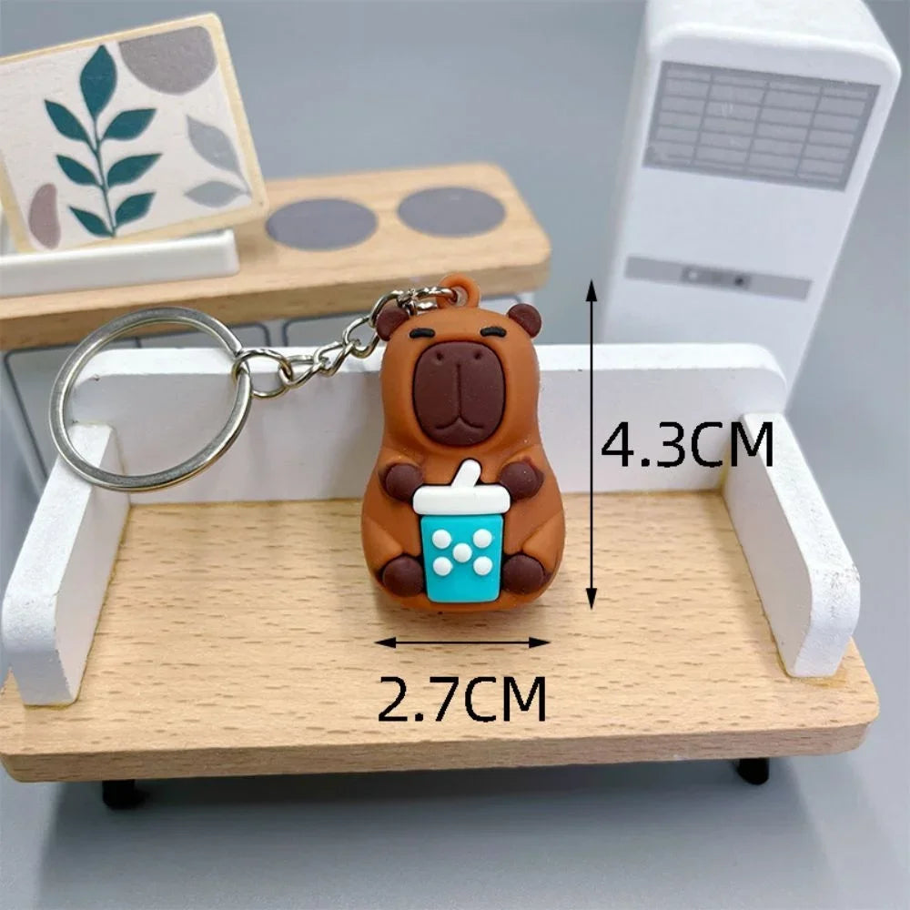 Creative Cute Capybara Keychains For Car Keychain Anime Cartoon Capibala Pendant  Women Doll Keyring Charm Holiday Gifts Jewelry