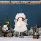 Christmas plush antlers angel girl pendant Christmas tree pendant creative doll pendant gift