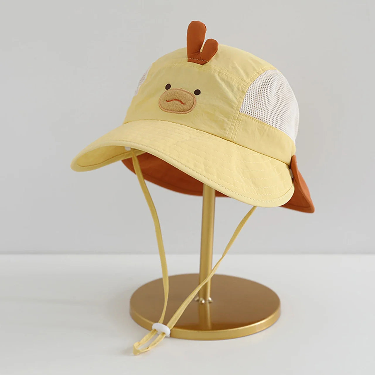 Cartoon Sunshade Baby Beach Hat Cute Bear Rabbit Ears Boys Girls Sun Visor Cap Summer Outdoor Breathable Mesh Panama Hats