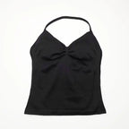 NCLAGEN Longline Strappy Top Sports Yoga Vest Women's Fitness Tank Top Gym Beautiful Open Back Bra Running Workout Halter
