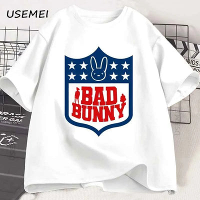 Bad Bunny Football Printed Tshirts Men Women Short Sleeeve Tshirt Printed Graphic T Shirts High Quality T-shirt Men's Clothes