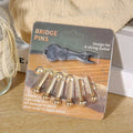 6 Pcs Brass Guitar Bridge Pins Guitar Bridge Strings With Guitar Bridge Pin Puller Nail Pins Guitar Parts Replacement