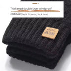 Fashion Black Woven Velvet Touch Screen Gloves Warm Winter Typing Gloves Sensitive Touch for Men Women Daily Outdoor Use
