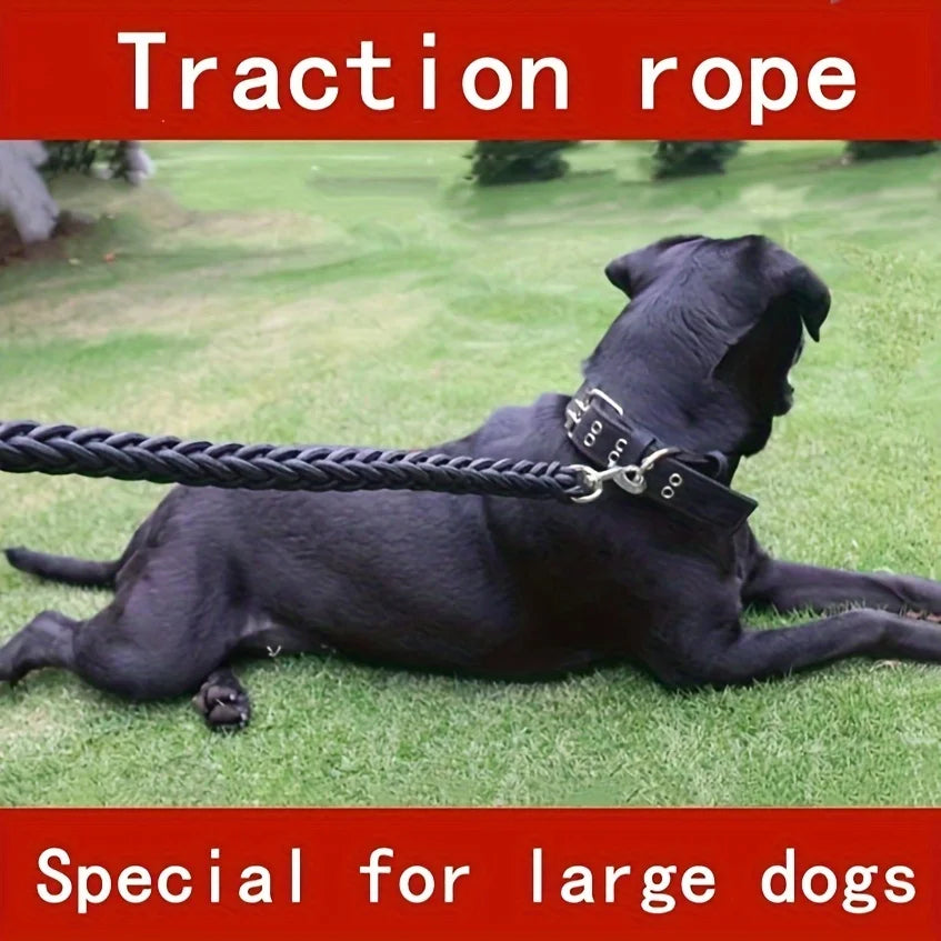 Durable Braided Rope Dog Leash for Strong Pullers