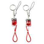 New Style 1 Pcs Blood Type A B O AB Plasma Pack Blood Bag PVC Pendant DIY Jewelry Making Gift Charm Keychain Accessory Keyring