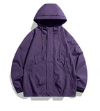 Men’s Waterproof Windbreaker Hooded Jacket – Lightweight Zipper Softshell Bomber for Hiking, Camping & Everyday Wear