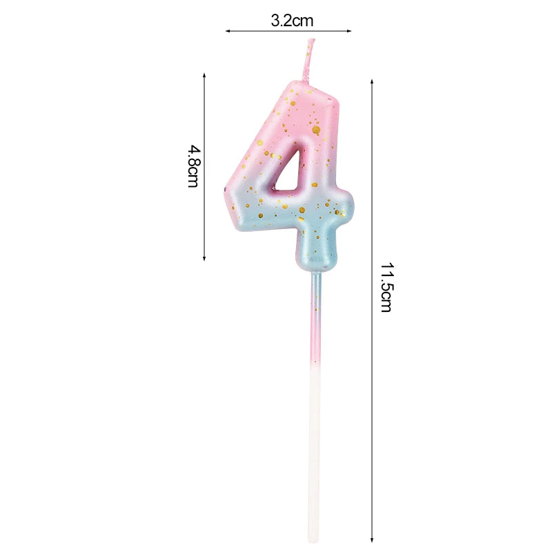 Happy Birthday Cake Decorated Interstellar Digital Colorful Candle Children's Delicate Candy Color 0-9 Number Candle Party Decor