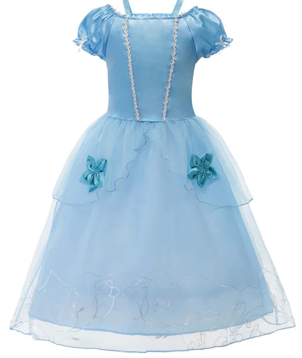 Girls Princess Dress Kid Cinderella Snow White Aurora Rapunzel Cinderella Halloween Costume Children Birthday Party Dress
