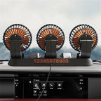 12v Automotive fan Car Fan 24v 360° Adjustable 3 Head Air Fan Low Noise Multifunctional Temporary Parking Card Auto Vehicles fan