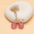 Fashion Delicious Red Cherry Keychain Summer Fruits Cherries Pendant Keyring For Women Men Jewelry Bag Accessories Gift